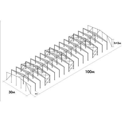 Каркас ангару 30х100х3